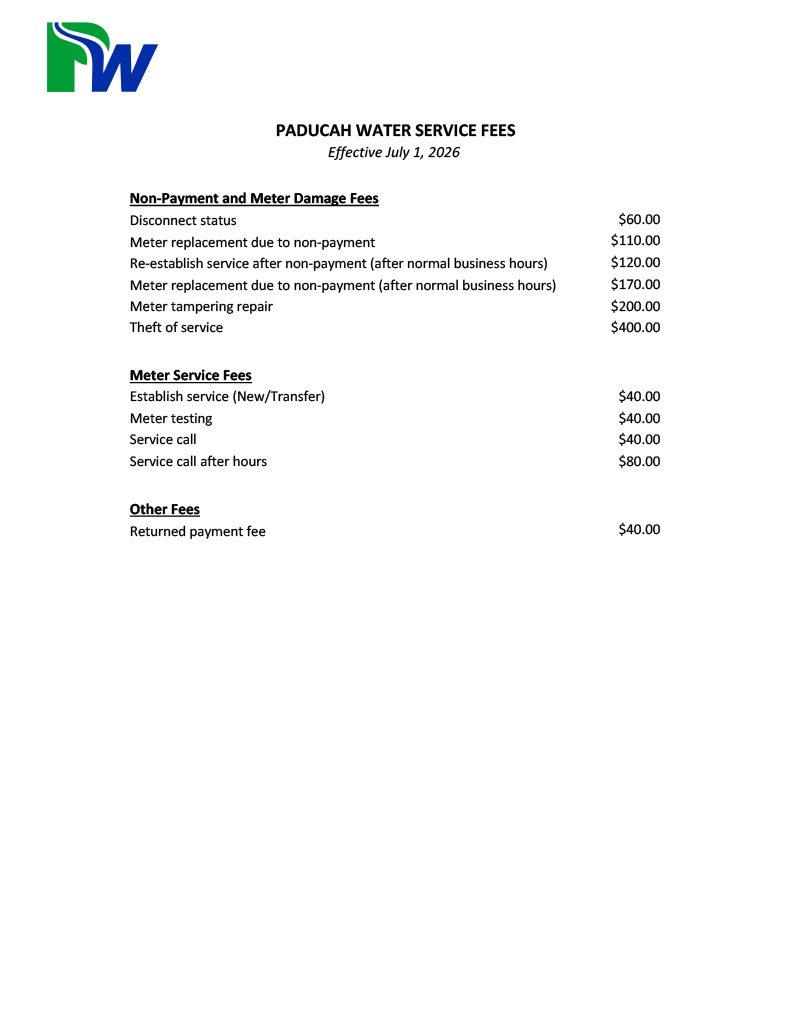 Service Fees eff 7-1-26